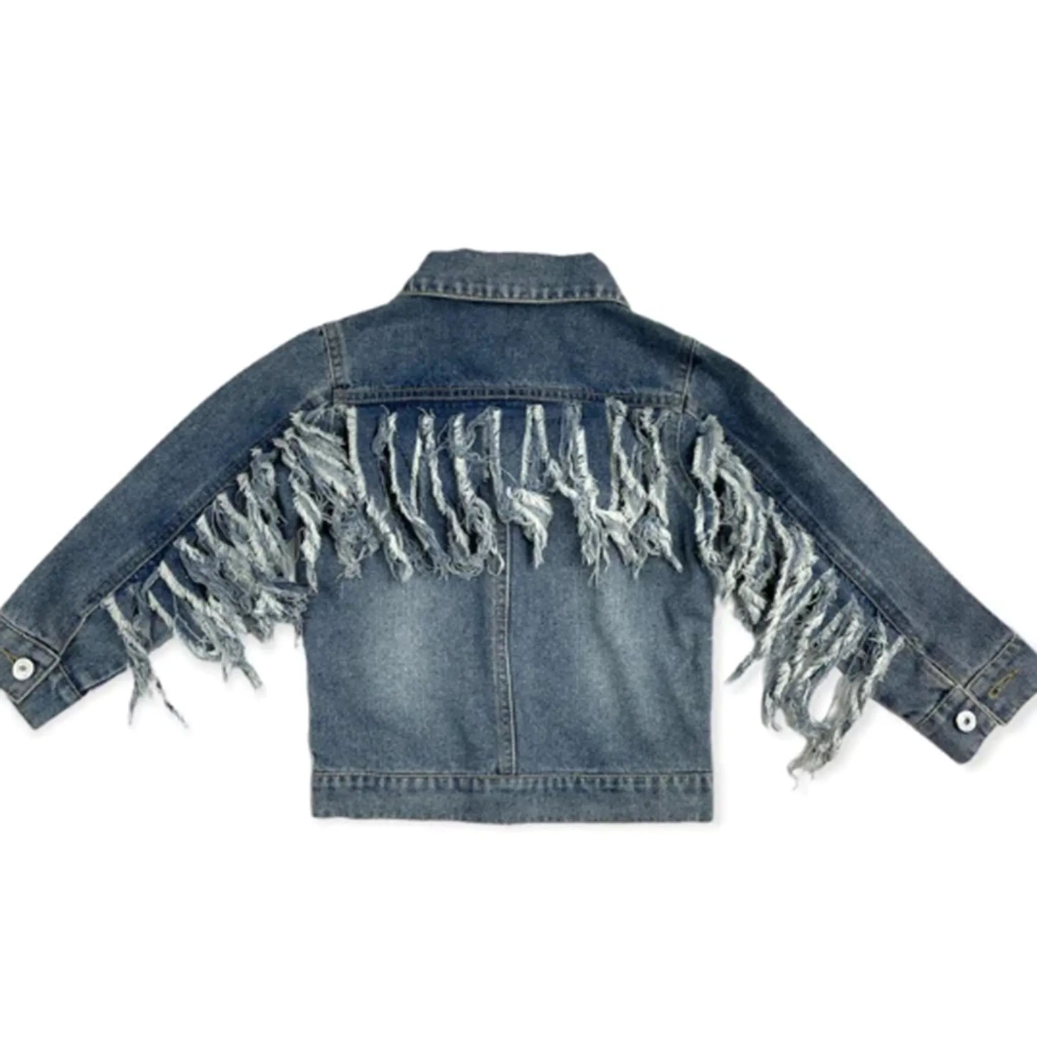 Shea Baby Infant/Toddler Denim Fringe Jacket
