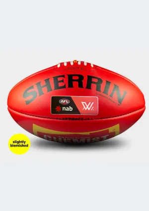 Sherrin KB Red Blemish AFLW Leather Game Ball