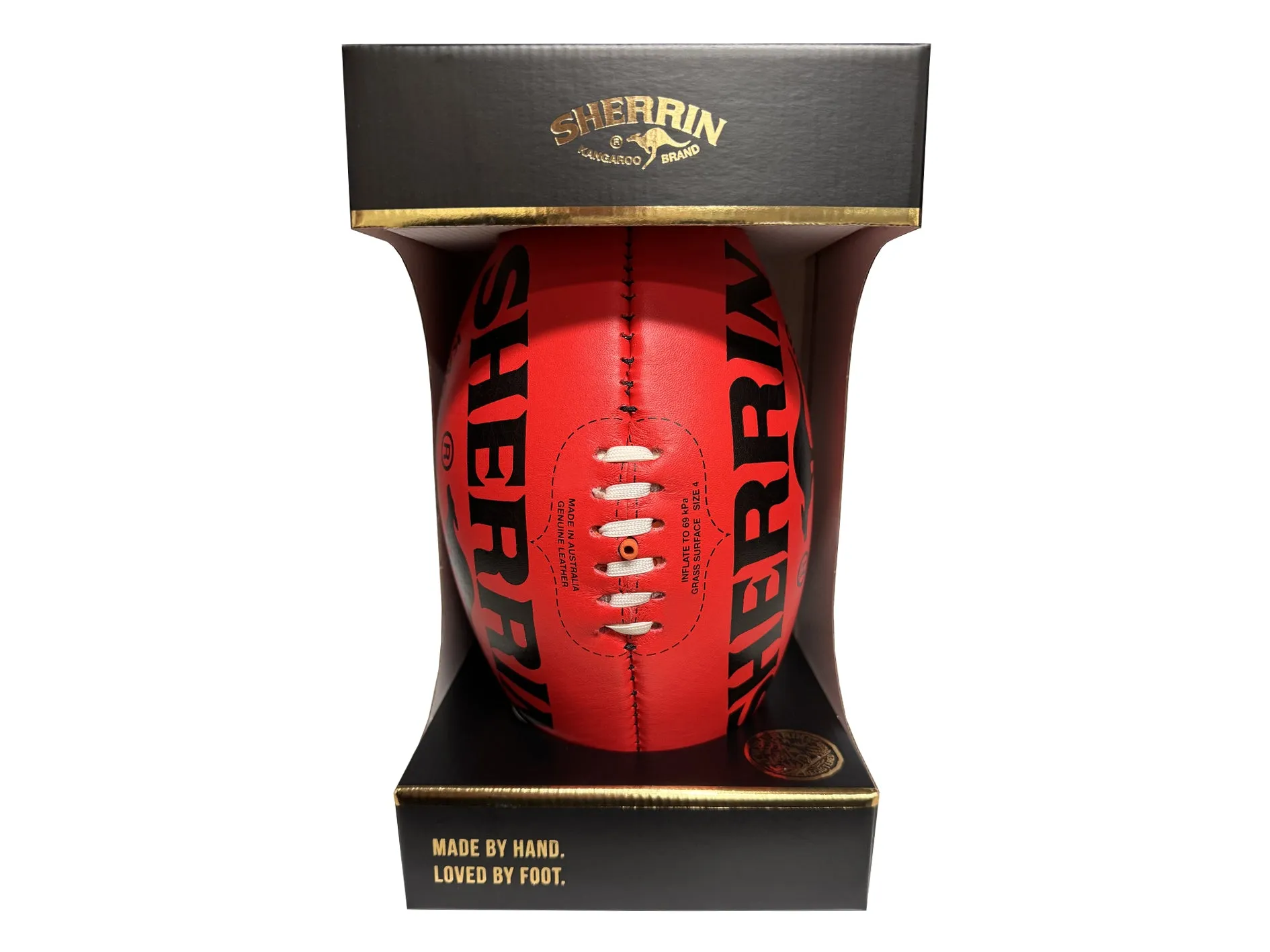 Sherrin KB Red Blemish Leather Game Ball Size 4 <br> 4711