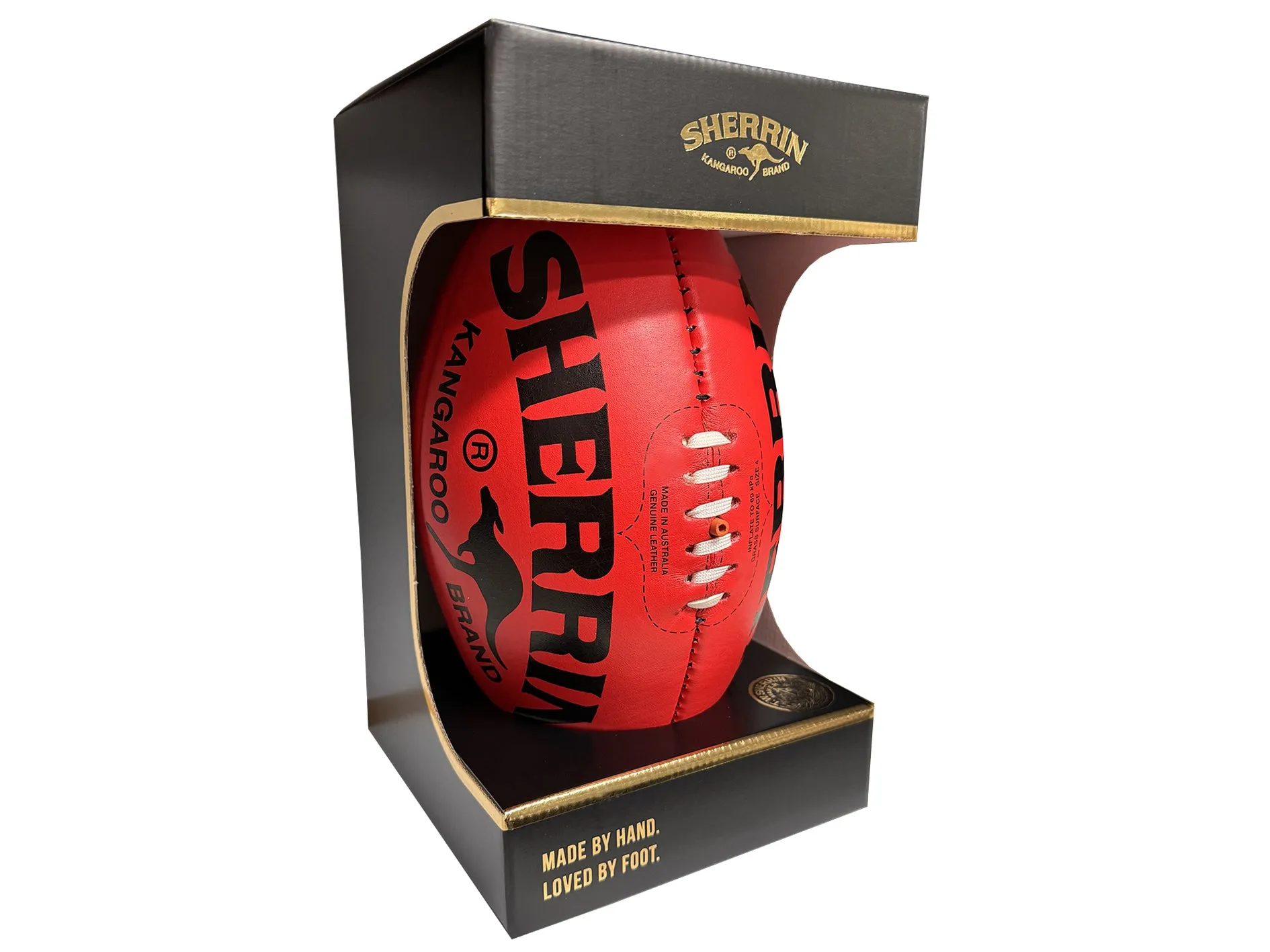 Sherrin KB Red Blemish Leather Game Ball Size 4 <br> 4711
