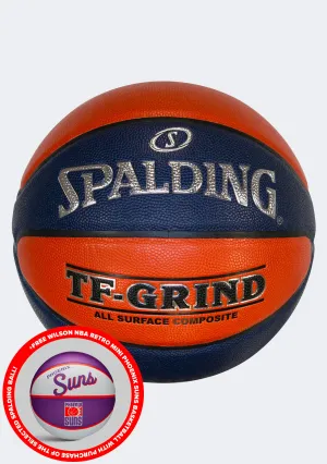 Spalding TF Grind Indoor/outdoor Basketball with FREE Wilson NBA Team Mini Retro Phoenix Suns Basketball