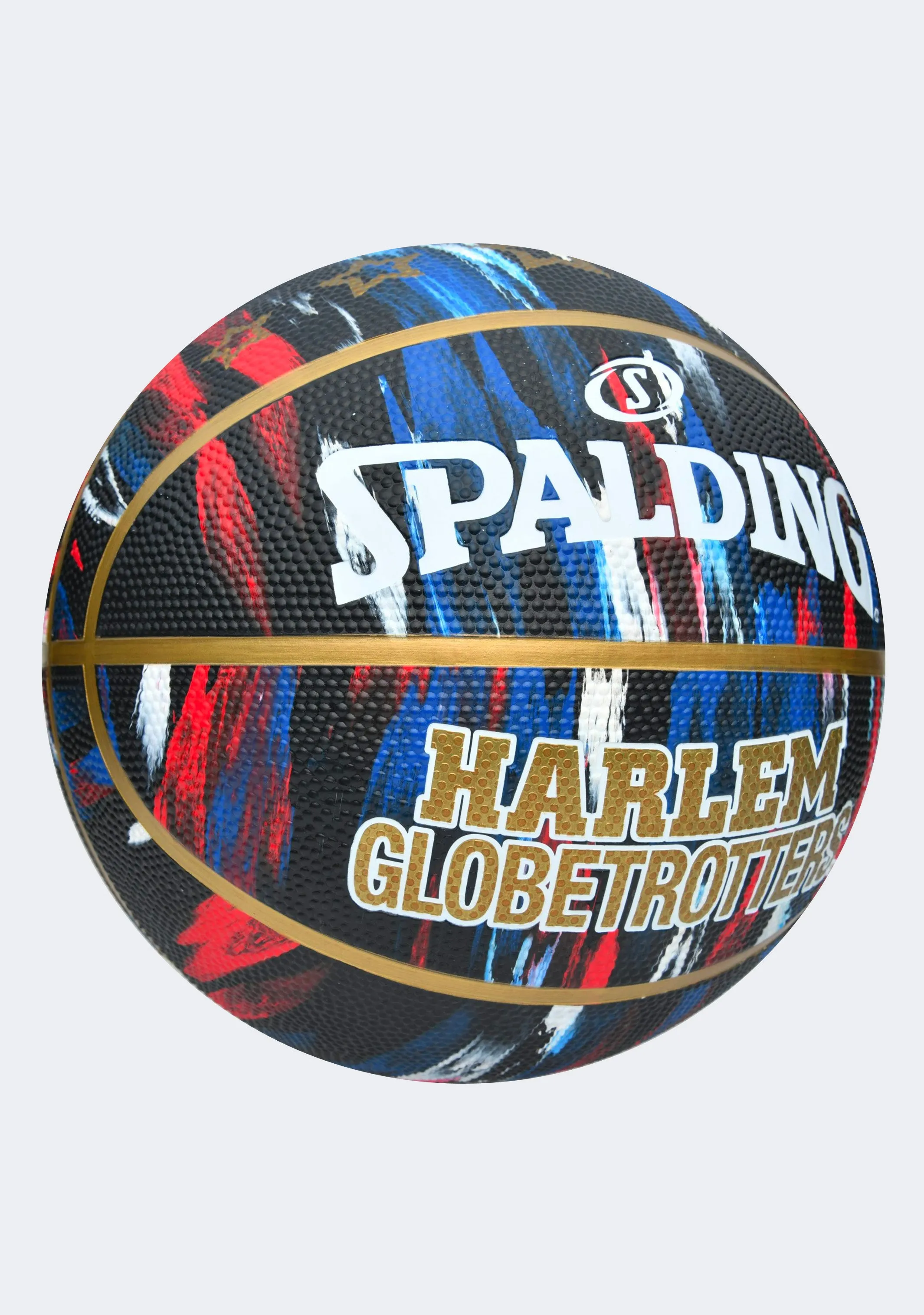 Spalding x Harlem Globetrotters Marble Series Rubber Basketball Size 7 with FREE Wilson NBA Team Mini Retro San Antonio Basketball