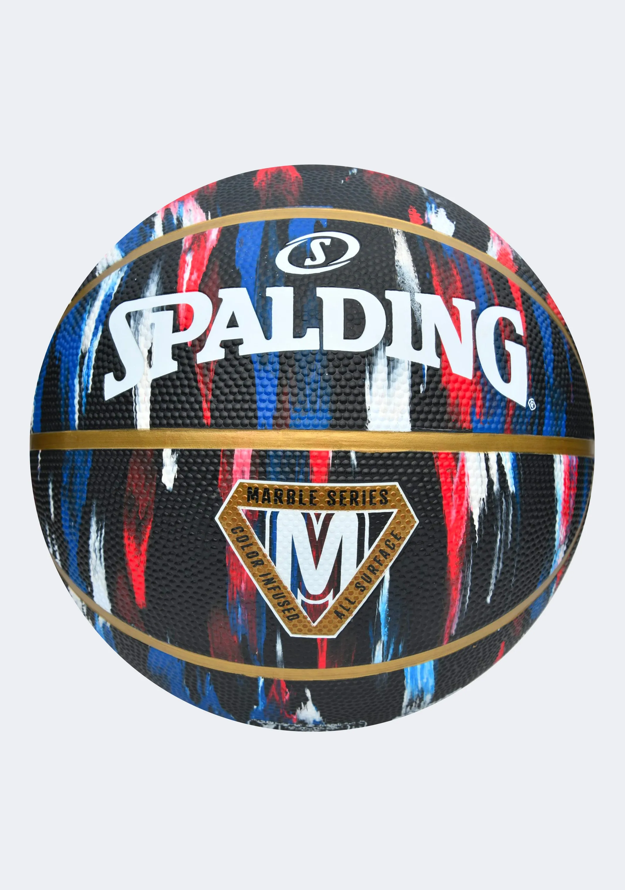 Spalding x Harlem Globetrotters Marble Series Rubber Basketball Size 7 with FREE Wilson NBA Team Mini Retro San Antonio Basketball