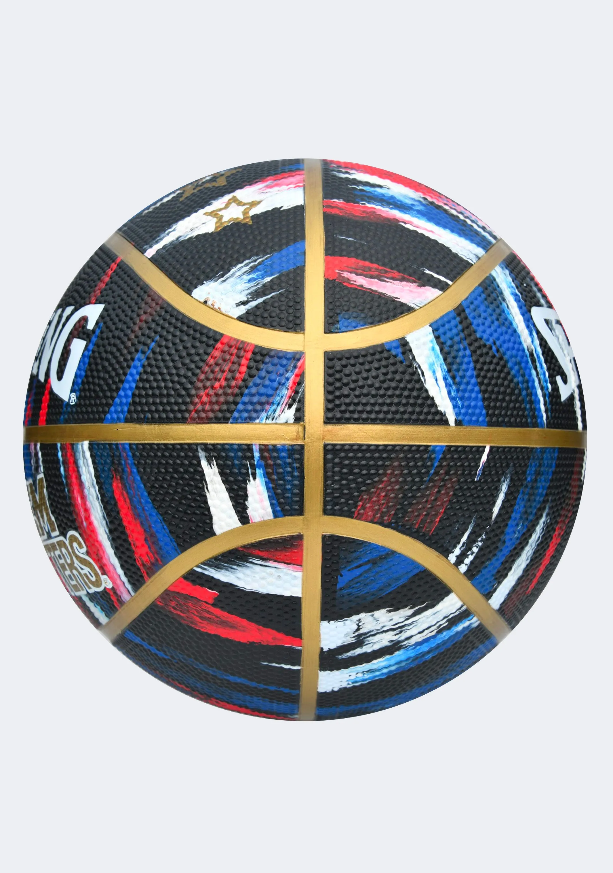 Spalding x Harlem Globetrotters Marble Series Rubber Basketball Size 7 with FREE Wilson NBA Team Mini Retro San Antonio Basketball