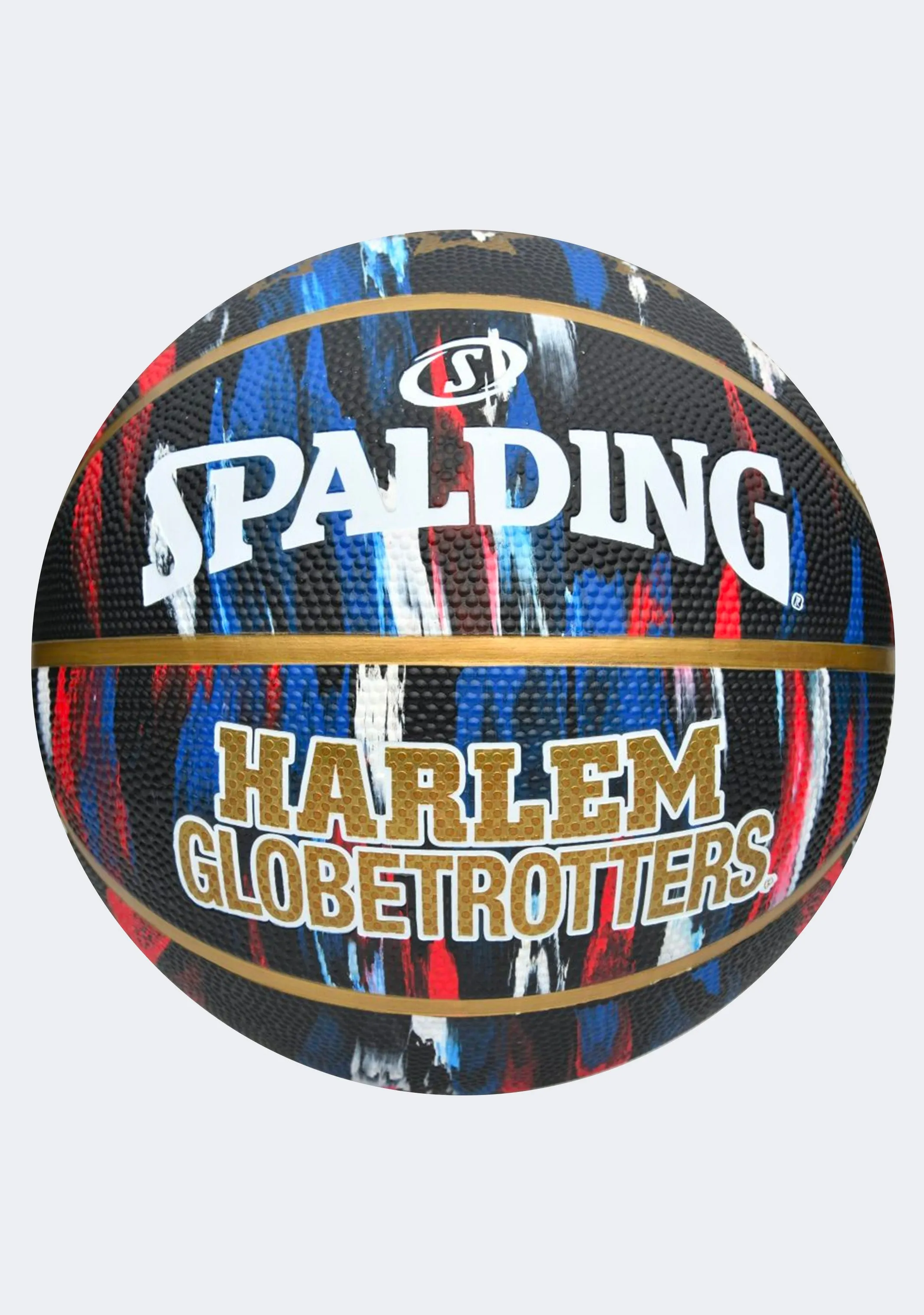 Spalding x Harlem Globetrotters Marble Series Rubber Basketball Size 7 with FREE Wilson NBA Team Mini Retro San Antonio Basketball