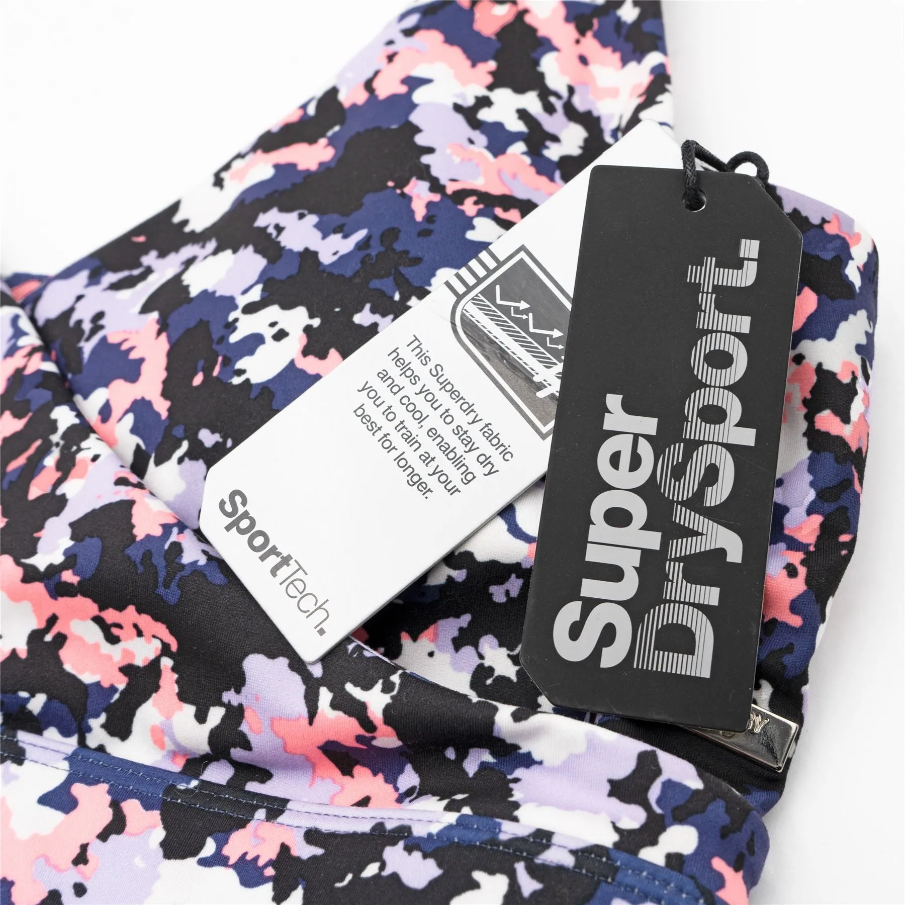 Superdry Sports Bra Mid-Impact Breathable with Removable Pads, Size L Only