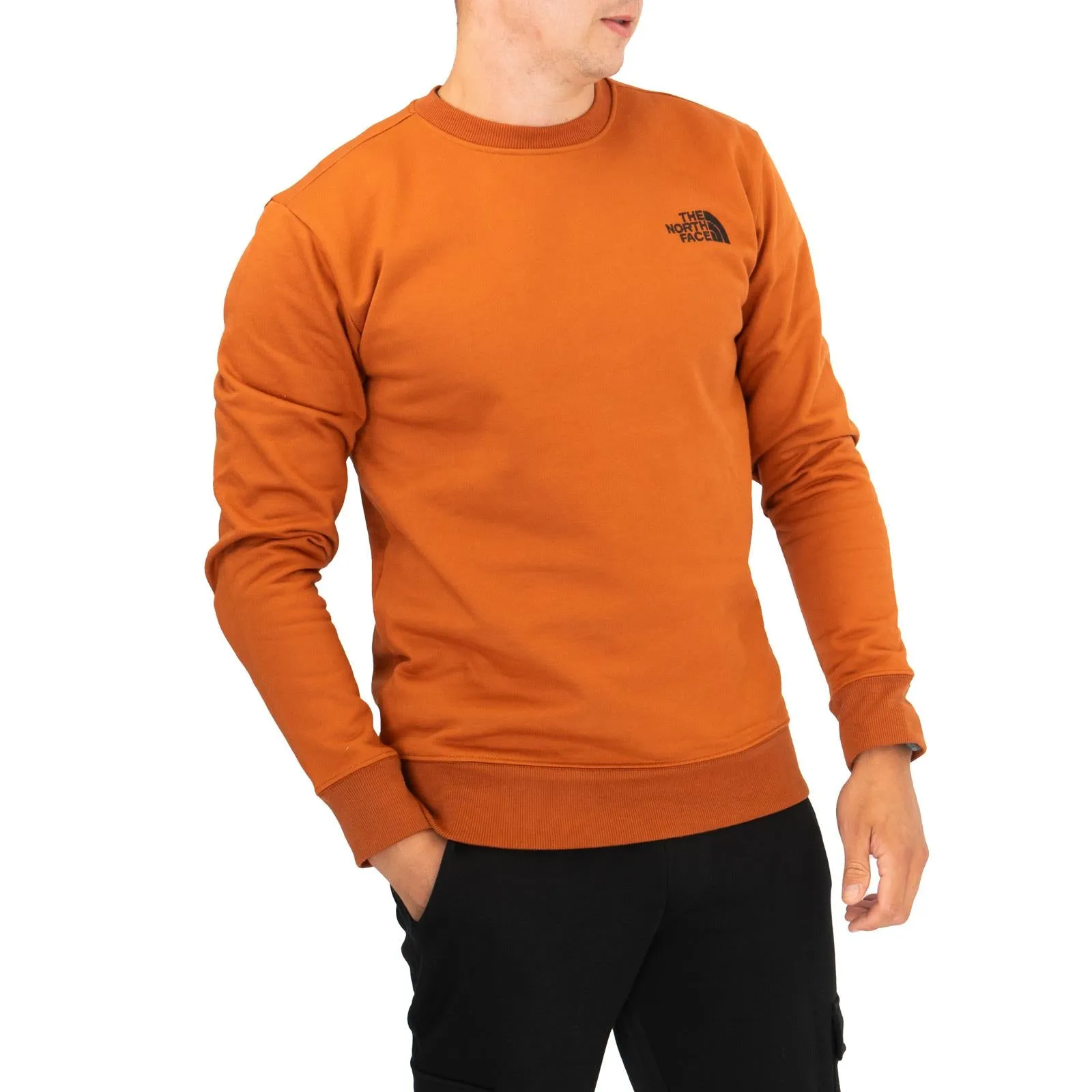 The North Face Mens Raglan Box Nse Crew Sweatshirt Burn Orange