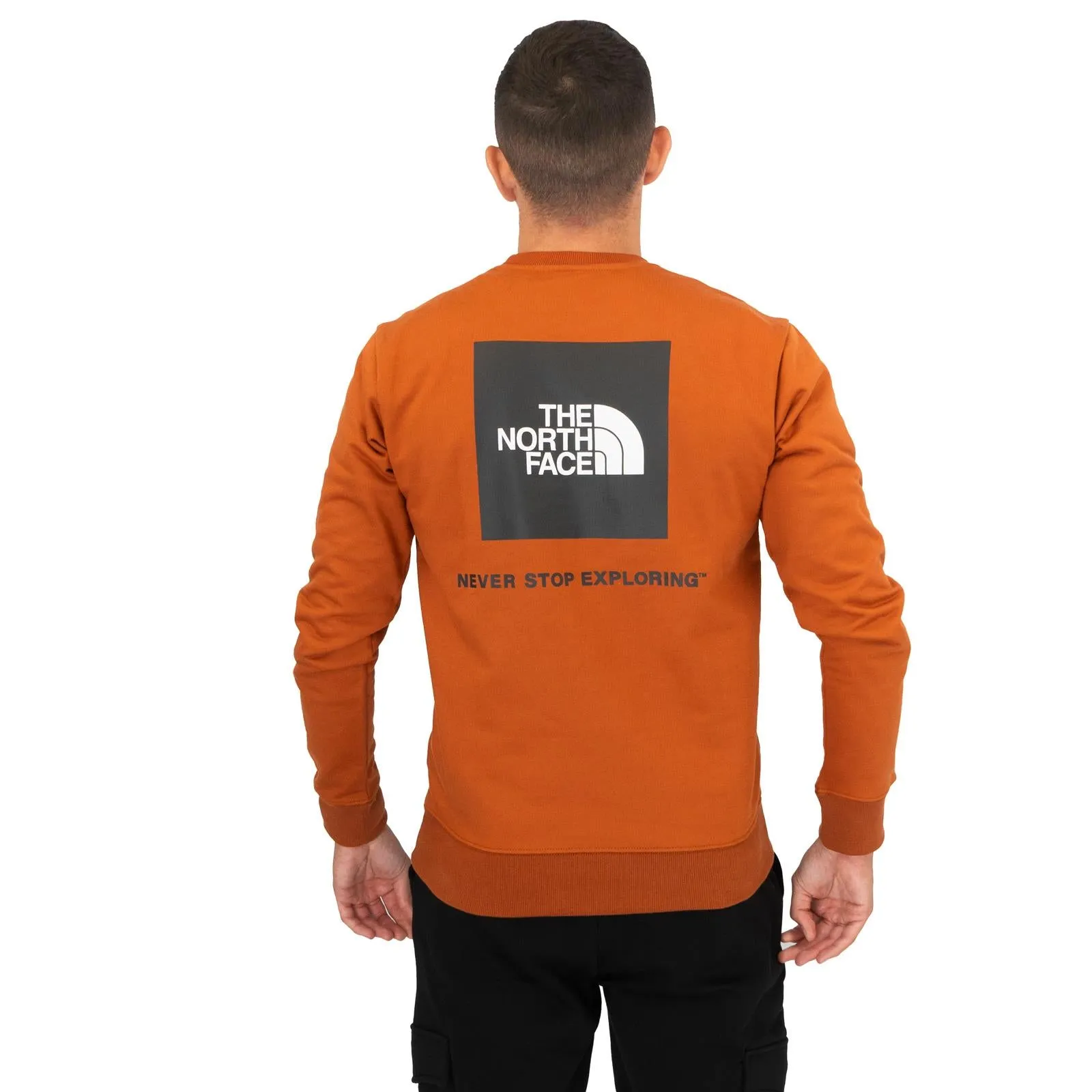 The North Face Mens Raglan Box Nse Crew Sweatshirt Burn Orange