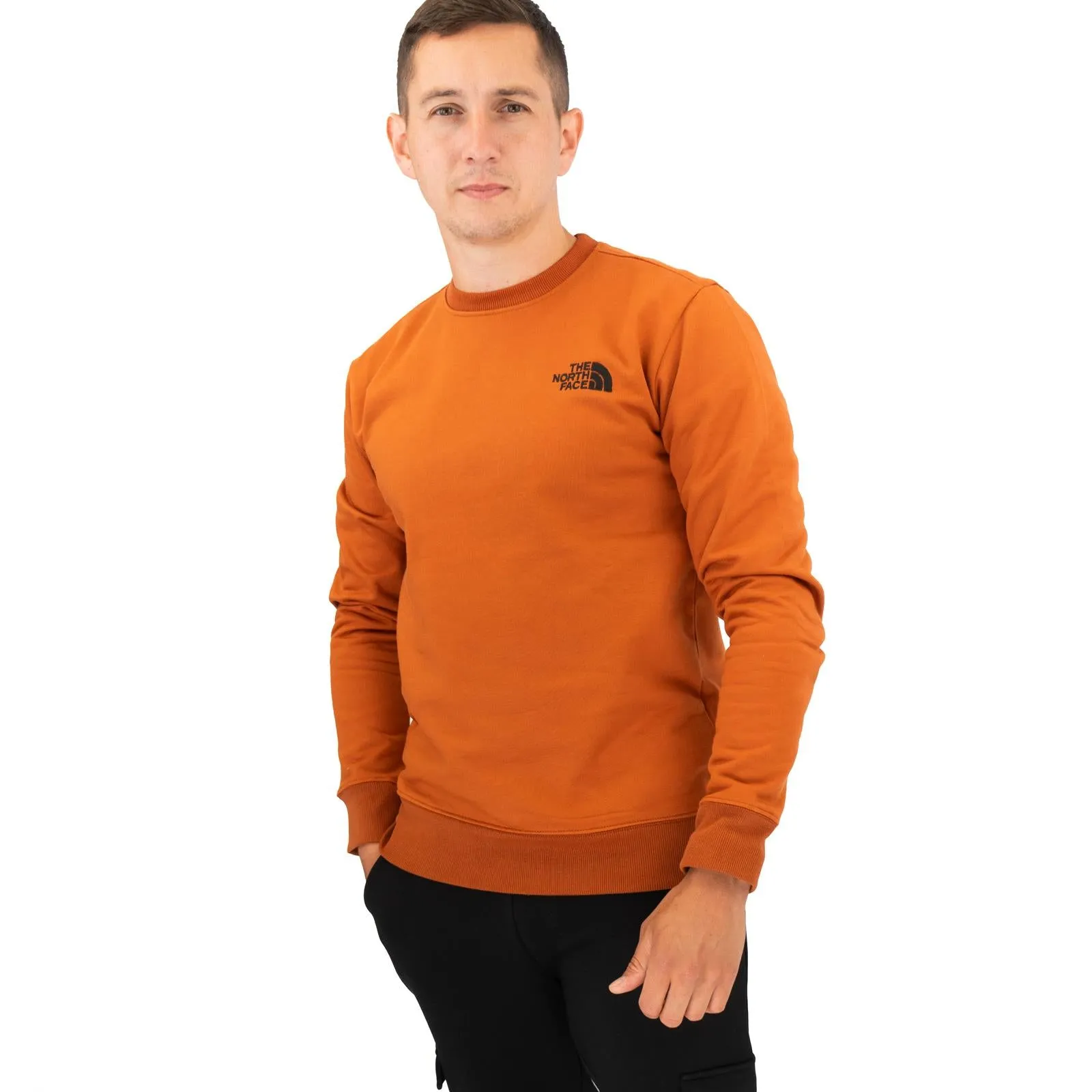 The North Face Mens Raglan Box Nse Crew Sweatshirt Burn Orange