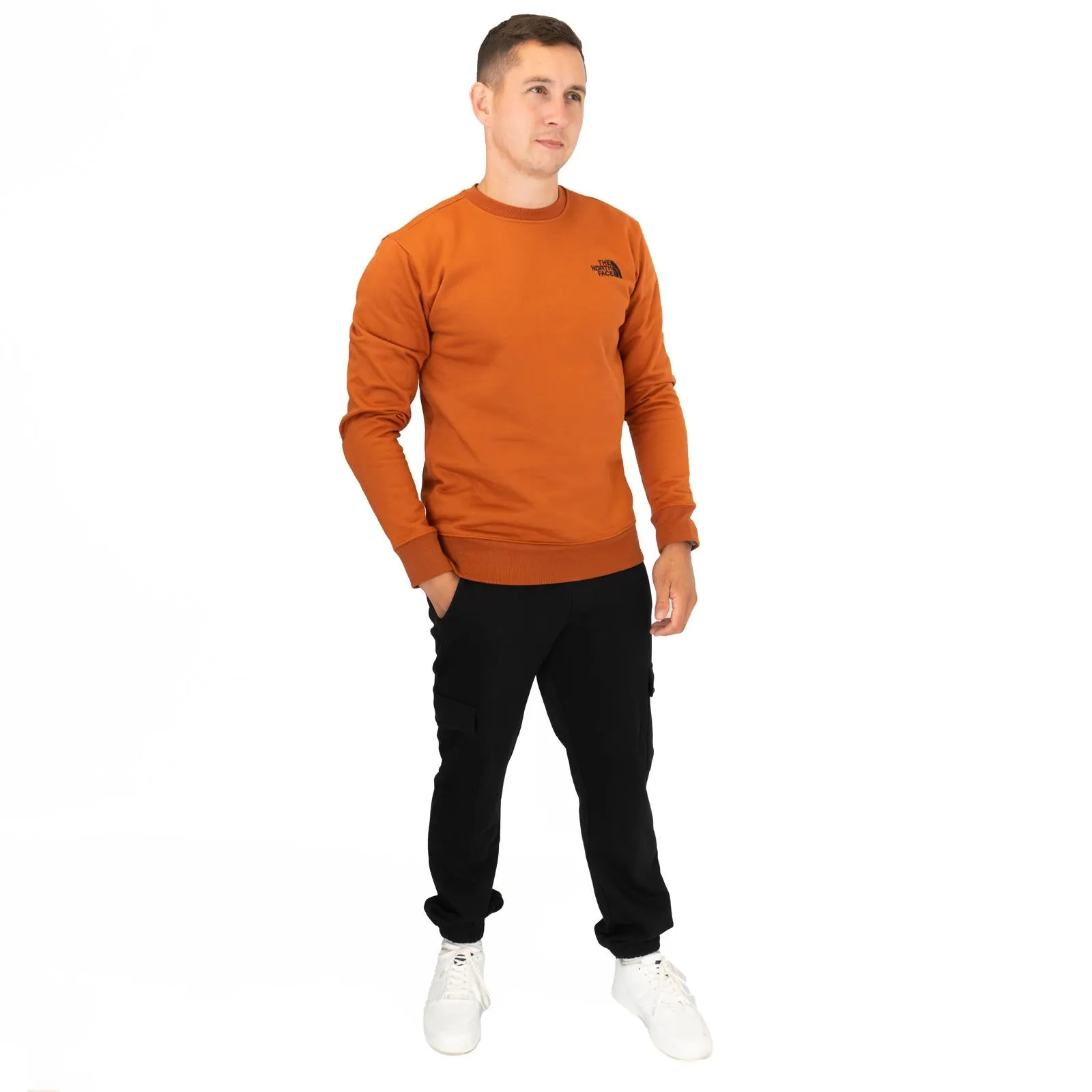 The North Face Mens Raglan Box Nse Crew Sweatshirt Burn Orange