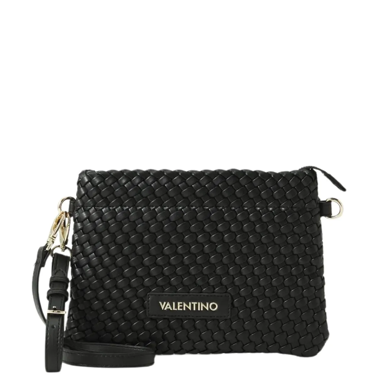 Valentino Bags Shantel Woven Black Clutch Crossbody Bag