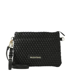 Valentino Bags Shantel Woven Black Clutch Crossbody Bag