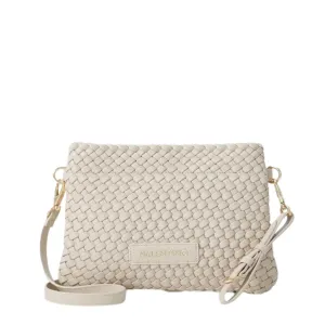 Valentino Bags Shantel Woven Ecru Clutch Crossbody Bag