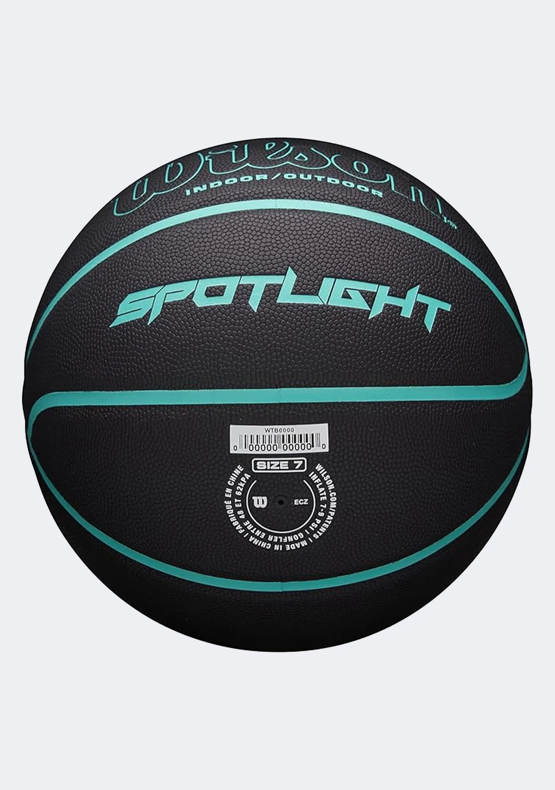 Wilson Spotlight Size 7 Basketball Black/Aqua