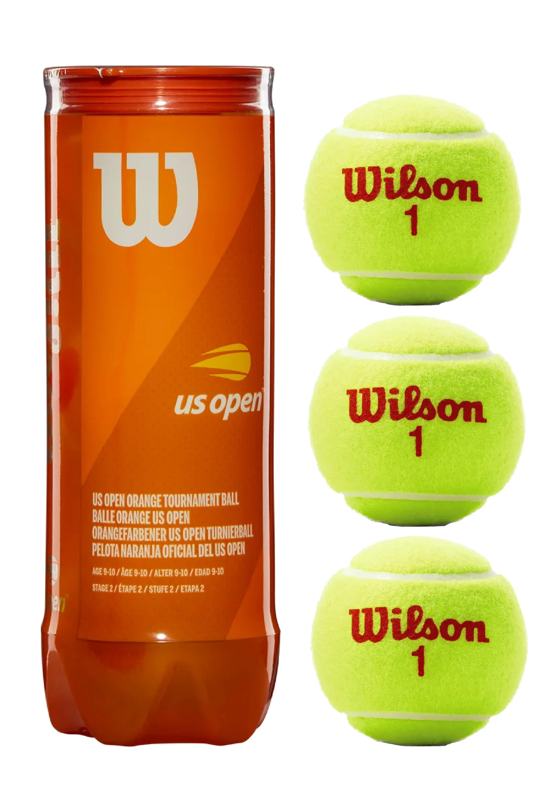 Wilson US Open Orange Tournament Tennis 3-Ball Can