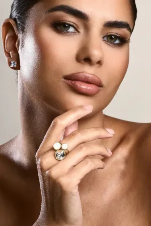 Zafina | Gold Adjustable Stone Cluster Ring Club L London